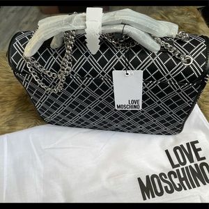 Authentic NWT Love Moschino Logo Shoulder Bag (Black)